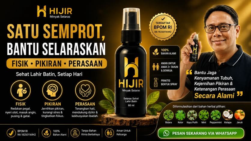 HIJIR Minyak Selaras - Satu Semprot Bantu Selaras
